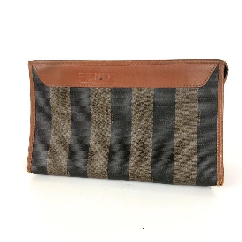 FENDI Pequin Clutch Bag Handbag